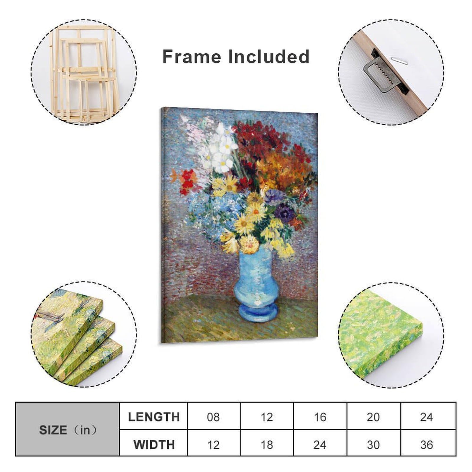 Amazon.co.jp: Van Gogh フィンセント ファン ゴッホ 『青い花瓶の花